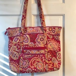 Vera Bradley Iconic Tote Bag Pink and Yellow